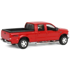 1/64 2004 Ford F-250 Super Duty Crew Cab Pickup Truck, Bright Red, LP Diecast Garage Exclusive