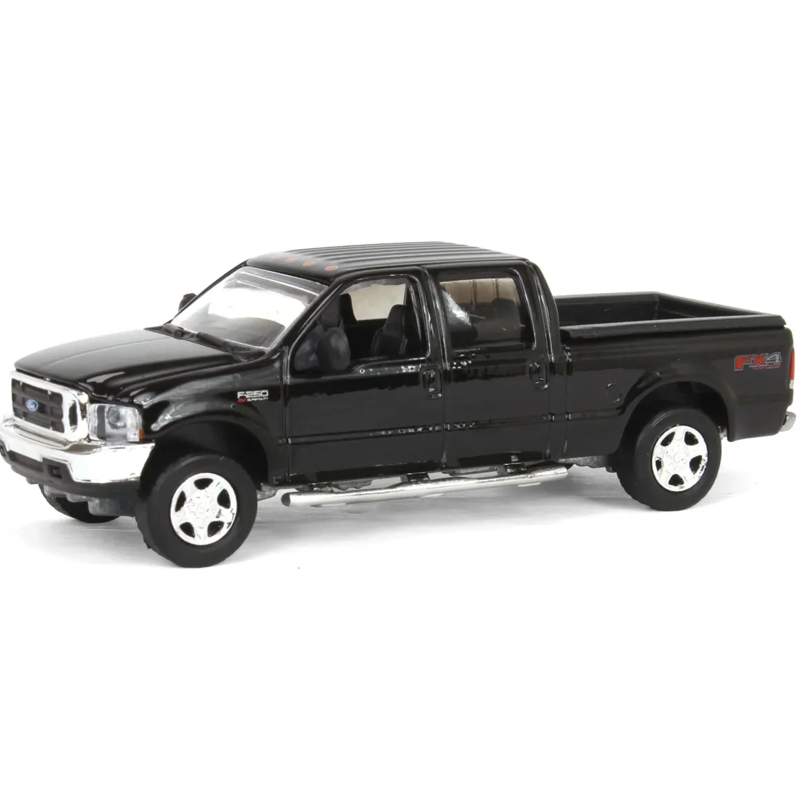 1/64 2004 Ford F-250 Super Duty Crew Cab Pickup Truck, Black, LP Diecast Garage Exclusive
