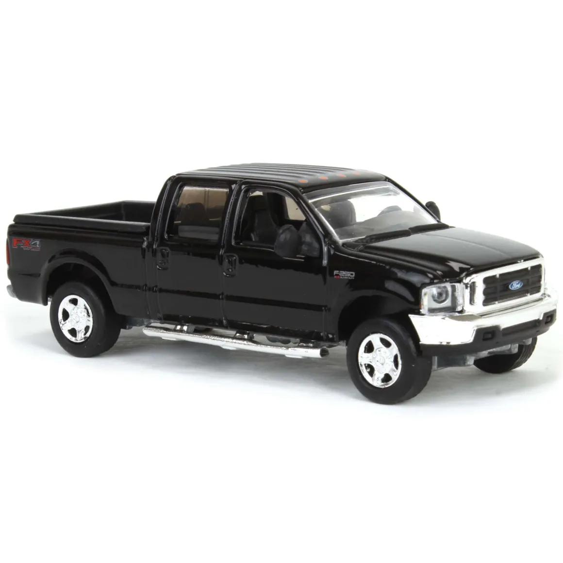 1/64 2004 Ford F-250 Super Duty Crew Cab Pickup Truck, Black, LP Diecast Garage Exclusive