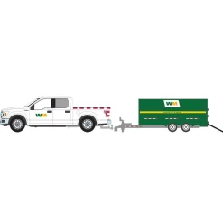 1/64 2018 Ford F-150 SuperCrew Waste Management with Double-Axle Dump Trailer, Hitch & Tow Series 29