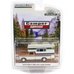 1/64 1976 Ford F-250 with Large Camper, Nectarine Poly and White