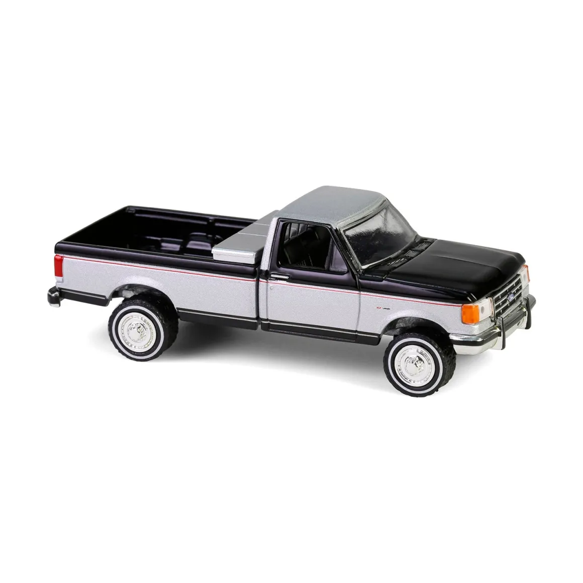 1/64 1990 Ford F-250 with Tool Box, Raven Black & Medium Silver Metallic Combination Two-Tone, Down on the Farm Series 10