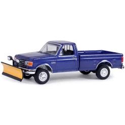 1/64 1991 Ford F-250 XL 4x4 with Snow Plow, Blue Collar Series 13