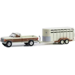 1/64 1991 Ford F-250 XLT Lariat with Livestock Trailer, Hitch & Tow Series 30