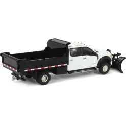 1/64 2020 Ford F-450 XLT Super Duty Dually with V-Plow & Dump Bed, Oxford White, Town & Country Exclusive