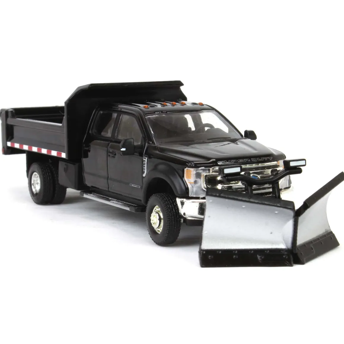 1/64 2020 Ford F-450 XLT Super Duty Dually with V-Plow & Dump Bed, Agate Black, Town & Country Exclusive