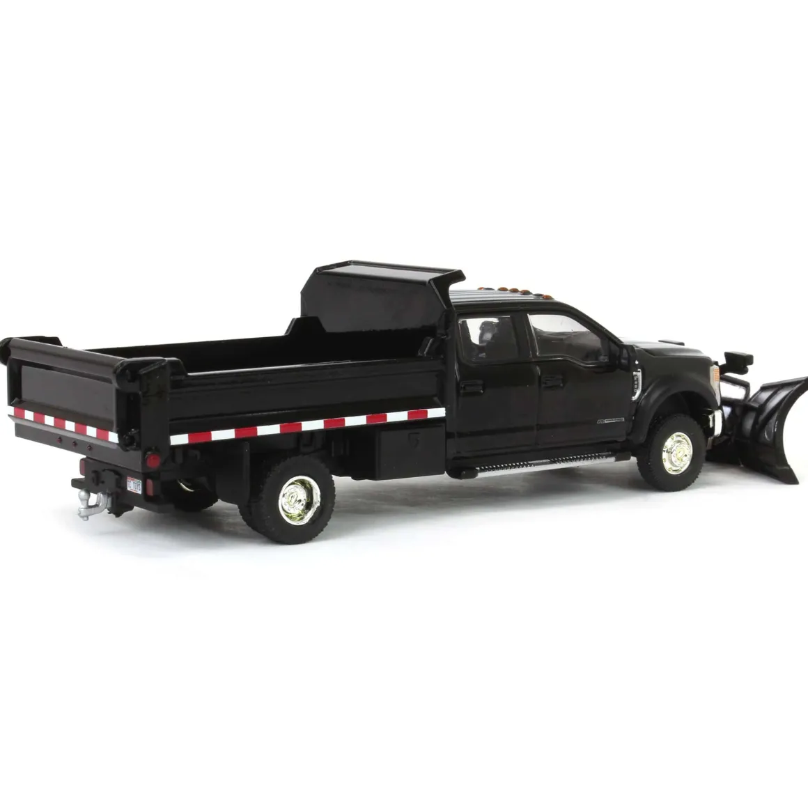 1/64 2020 Ford F-450 XLT Super Duty Dually with V-Plow & Dump Bed, Agate Black, Town & Country Exclusive