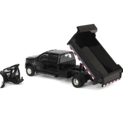 1/64 2020 Ford F-450 XLT Super Duty Dually with V-Plow & Dump Bed, Agate Black, Town & Country Exclusive