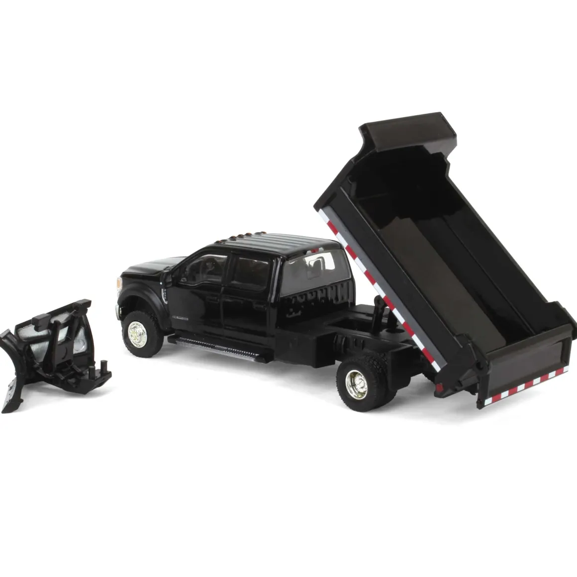 1/64 2020 Ford F-450 XLT Super Duty Dually with V-Plow & Dump Bed, Agate Black, Town & Country Exclusive