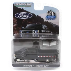 1/64 2020 Ford F-450 XLT Super Duty Dually with V-Plow & Dump Bed, Agate Black, Town & Country Exclusive