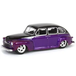 1/64 1946 Ford Fordor Super Deluxe, Dark Purple Metallic & Black Two-Tone, California Lowriders Series 6
