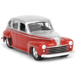 1/64 1947 Ford Fordor Super Deluxe, Silver Metallic & Red Two-Tone, California Lowriders Series 4