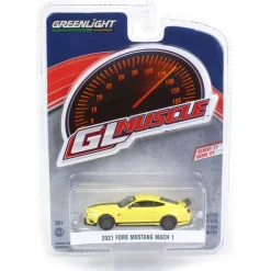 1/64 2021 Ford Mustang Mach 1, Grabber Yellow, Muscle Series 27