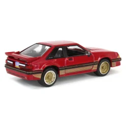 1/64 1988 Ford Mustang SLN with Gold Decals & Rims, Scarlet Red, LP Diecast Garage Exclusive