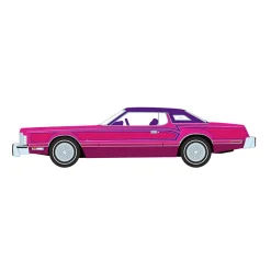 1/64 1975 Ford Thunderbird Lowrider, Pink with Pinstripes, California Lowriders Series 7