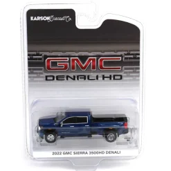 1/64 2022 GMC Sierra 3500 Denali Dually, Pacific Blue, Karson Diecast Exclusive