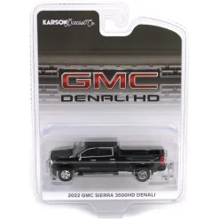 1/64 2022 GMC Sierra 3500 Denali Dually, Ebony Twilight Metallic, Karson Diecast Exclusive