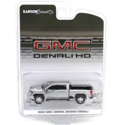 1/64 2022 GMC Sierra 2500 Denali, Quick Silver Metallic, Karson Diecast Exclusive