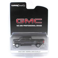 1/64 2022 GMC Sierra 3500HD Pro Dually, Onyx Black, Karson Diecast Exclusive