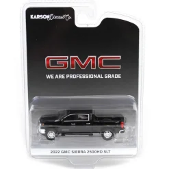 1/64 2022 GMC Sierra 2500HD SLT, Ebony Twilight Metallic, Karson Diecast Exclusive
