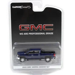 1/64 2022 GMC Sierra 2500HD SLT, Pacific Blue, Karson Diecast Exclusive