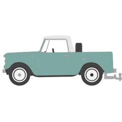 1/64 1965 Harvester Scout Half Cab Pickup, Aspen Green, Blue Collar Series 13