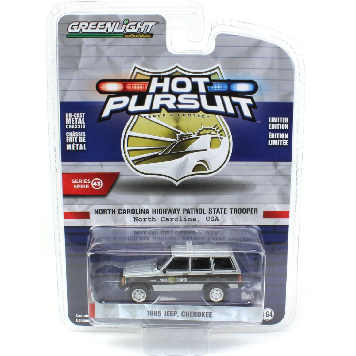 1/64 1995 Jeep Cherokee, North Carolina HWY Patrol, Hot Pursuit 43