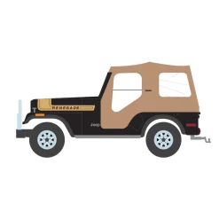 1/64 1976 Jeep CJ-5 Renegade Lifted with Off-Road Bumper, Black, All-Terrain Series 16