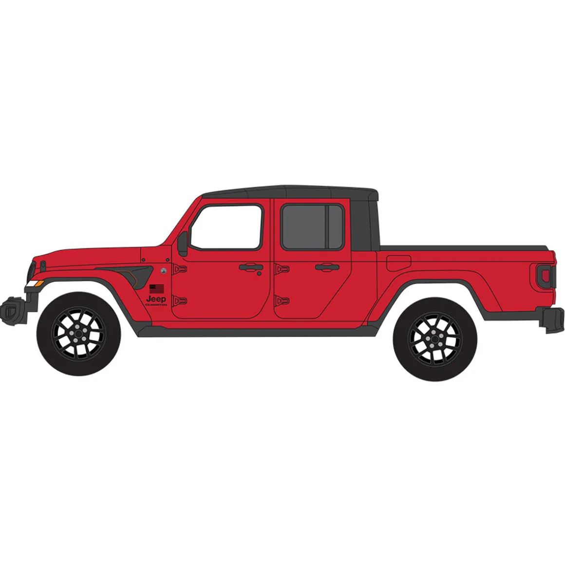 1/64 2023 Jeep Gladiator Freedom, Firecracker Red, Showroom Floor Series 5