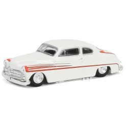 1/64 1950 Mercury Eight Coupe, Matte White with Metallic Orange Scallops, California Lowriders Series 6