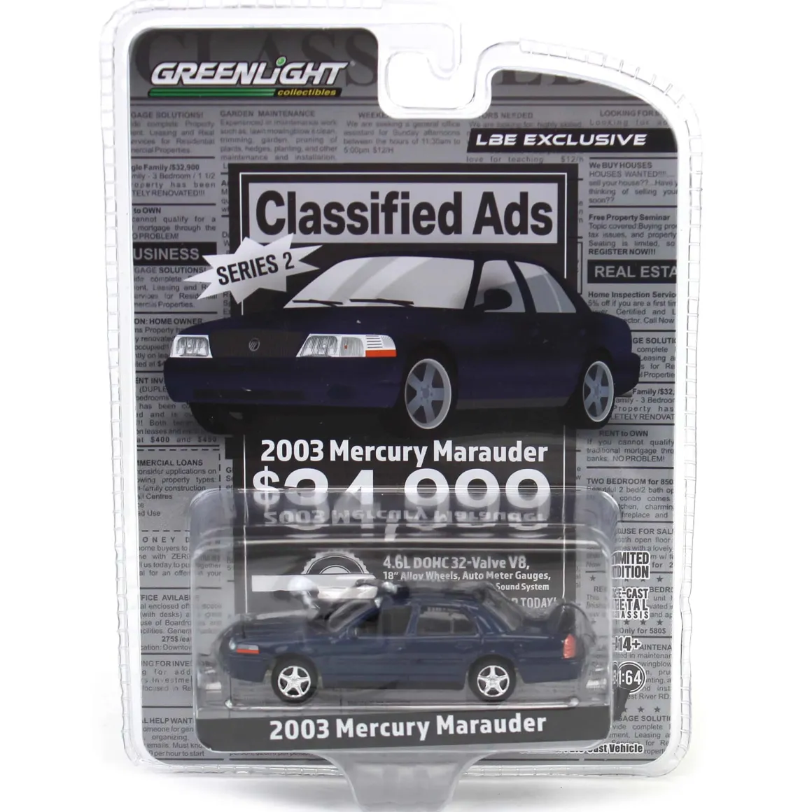 1/64 2003 Mercury Marauder, Blue, Classified Ads Series 2, LBE Exclusive