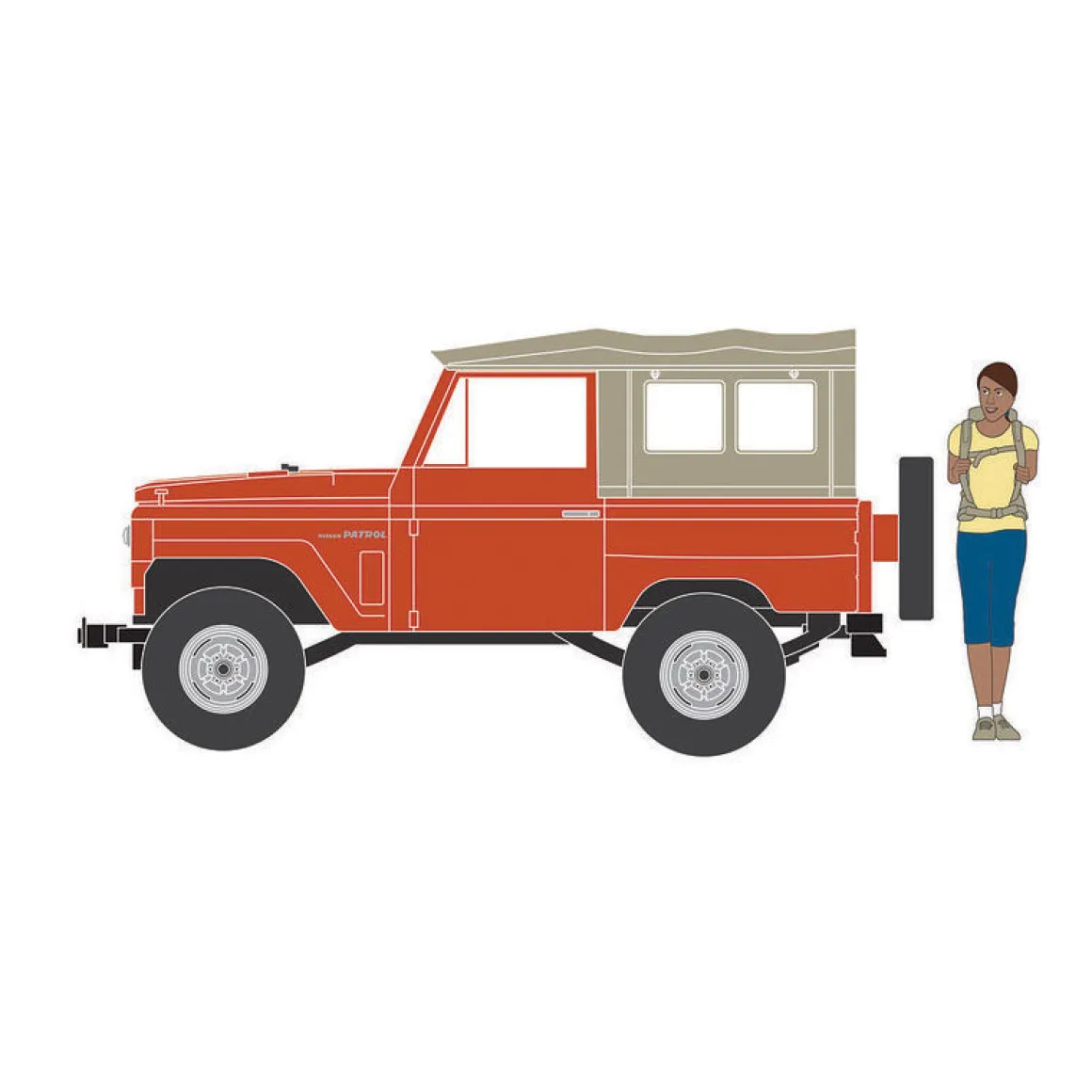 1/64 1975 Nissan Patrol with Backpacker, Hobby Shop Series 12