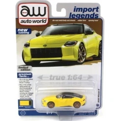 1/64 2023 Nissan Z, Ikazuchi Yellow with Gloss Black Roof, Auto World 2023 Release 3B