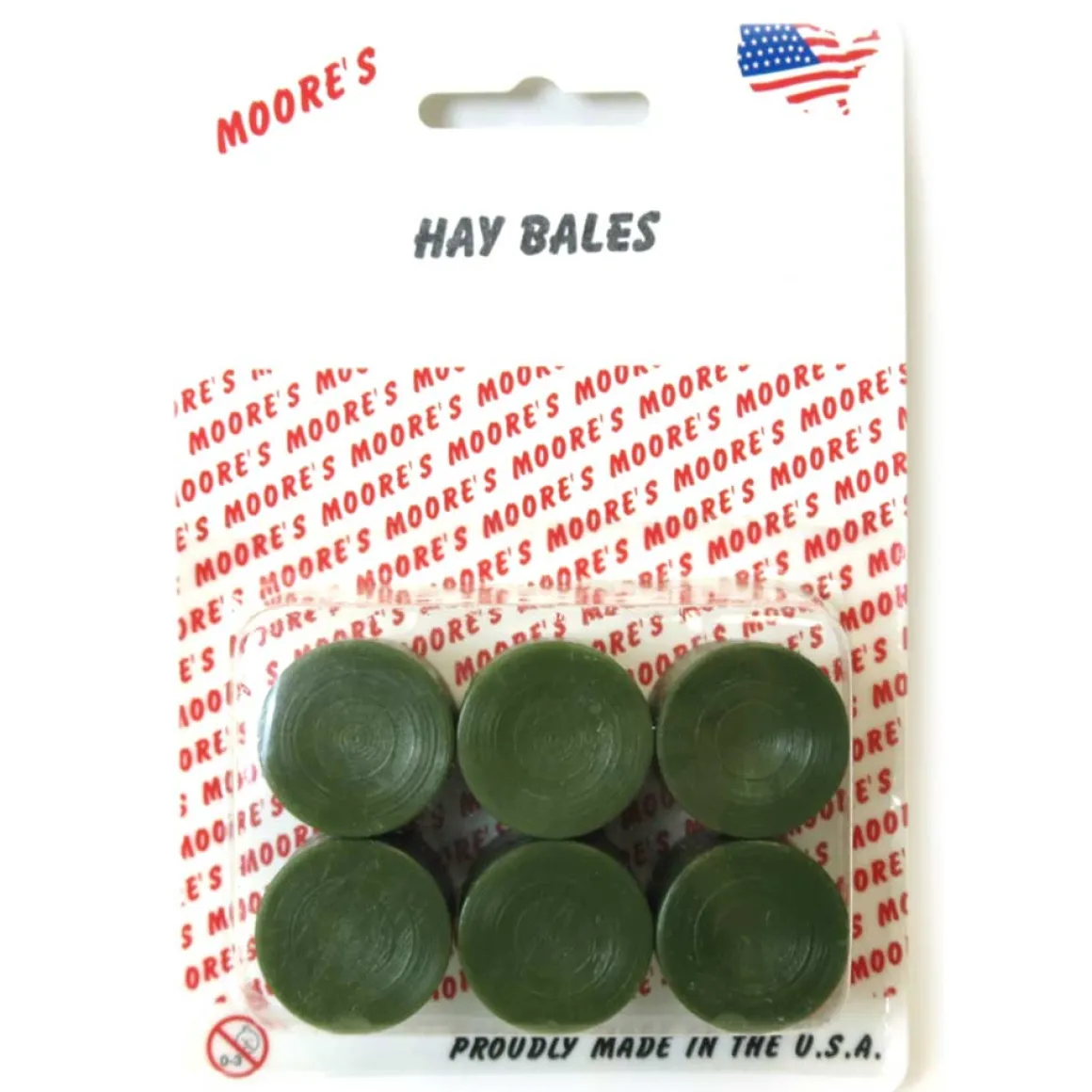 1/64 6 Pack of Round Plastic Hay Bales by Moore's Farm Toys