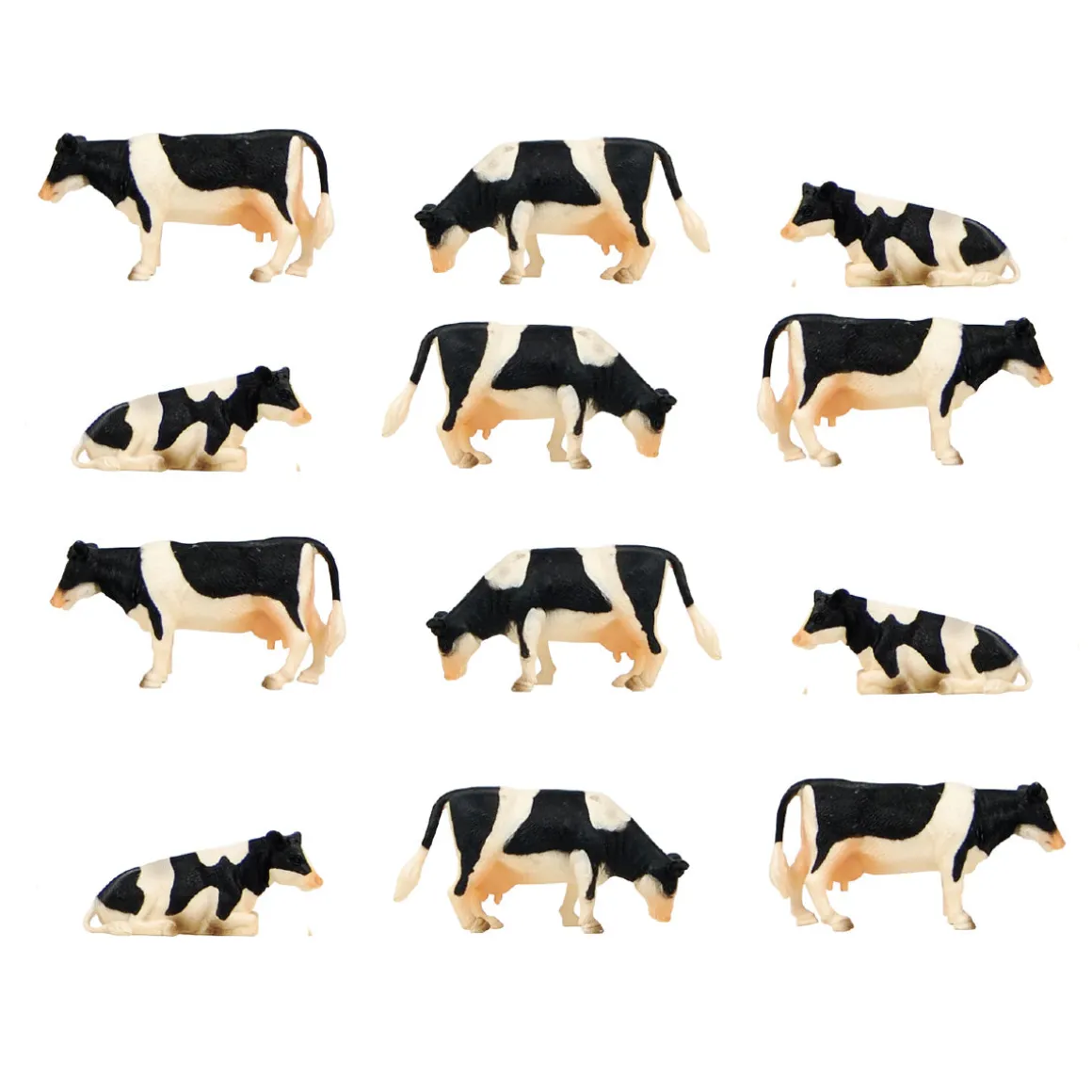 1/32 12 Piece Black and White Cow Set