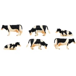 1/32 6 Piece Black and White Cow Set
