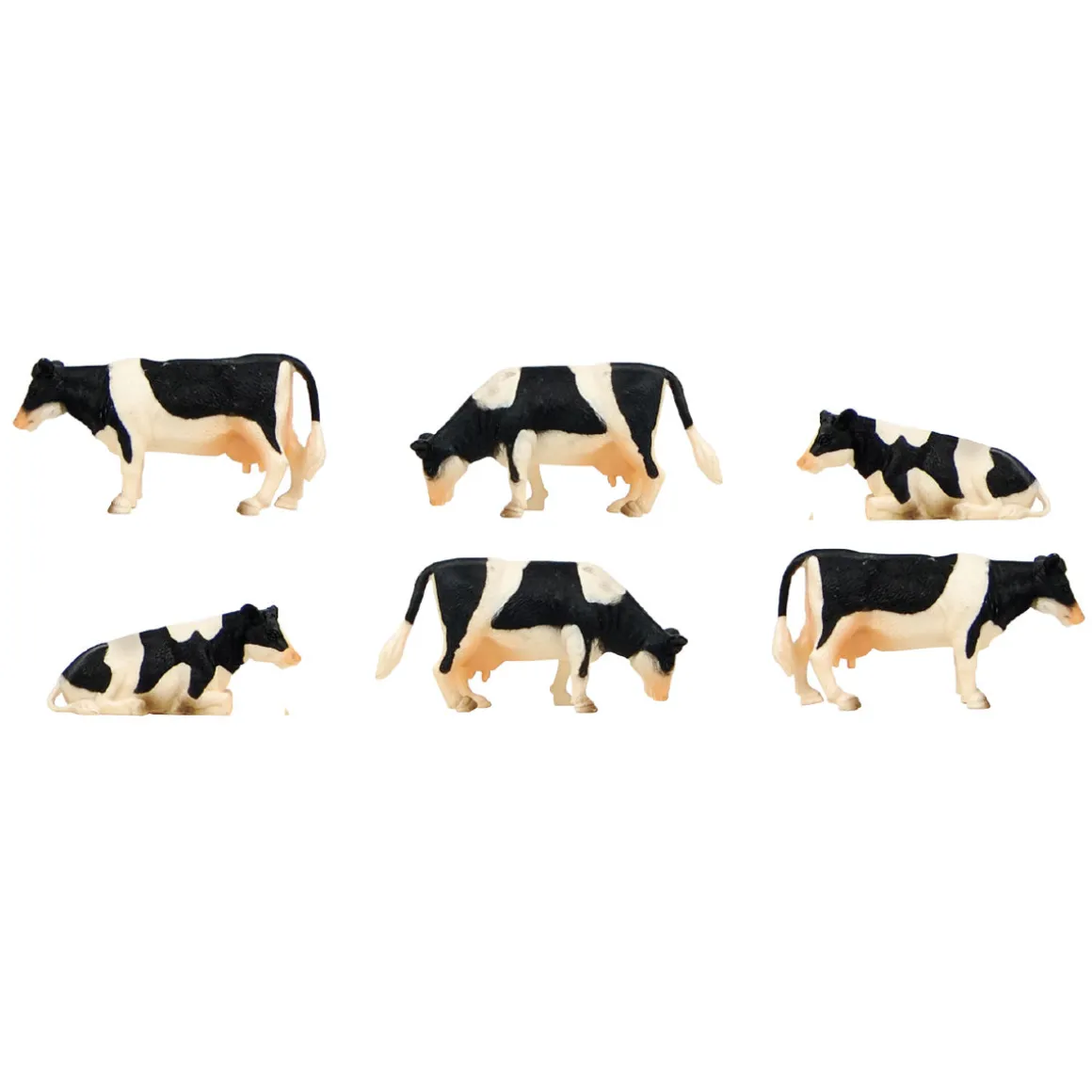 1/32 6 Piece Black and White Cow Set