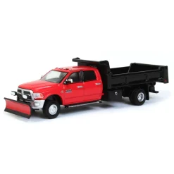 1/64 2018 Ram 3500 Dually, Red with Black Dump Bed & Plow, Outback Toys Exclusive