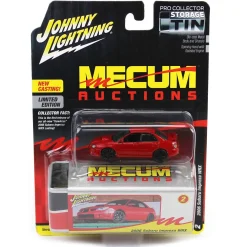 1/64 2006 Subaru Impreza WRX, Bright Red, Mecum Auctions, Johnny Lightning Collector Tin Series 15