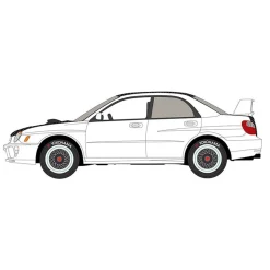 1/64 2002 Subaru Impreza WRX, White with Carbon Fiber, Johnny Lightning Import Heat