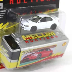 1/64 2006 Subaru Impreza WRX, White with Black Rims, Mecum Auctions, Johnny Lightning Collector Tin Series 15