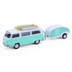 1/64 1971 Volkswagen Type 2 with Surfboards & Teardrop Trailer, Hitch & Tow Series 33