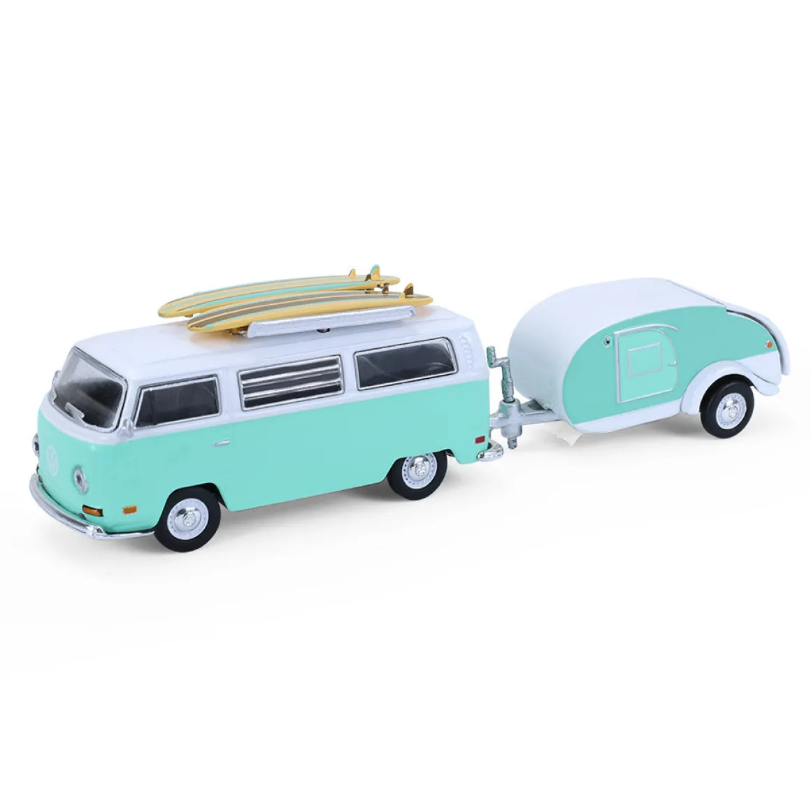 1/64 1971 Volkswagen Type 2 with Surfboards & Teardrop Trailer, Hitch & Tow Series 33
