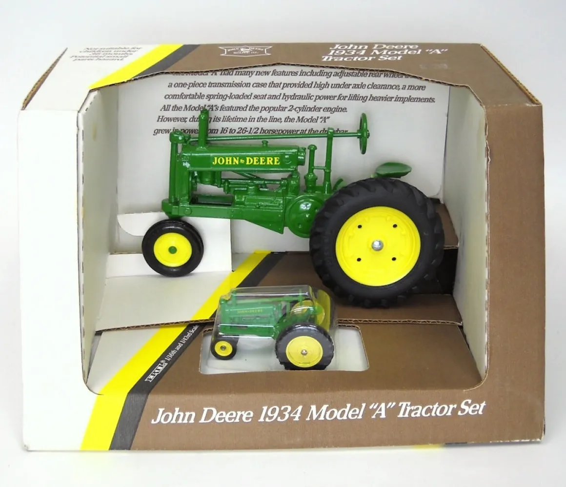 1/16 & 1/43 John Deere 1934 Unstyled Model "A" Tractor Set
