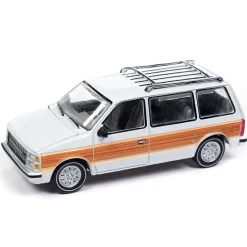 1/64 Auto World 1985 Dodge Caravan, DW2 White with Woodgrain