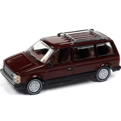 1/64 Auto World 1985 Dodge Caravan, Crimson Red with Black