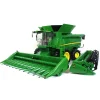 1/16 Big Farm John Deere S690 Combine with 12 Row Corn Head and Grain Head