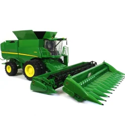 1/16 Big Farm John Deere S690 Combine with 12 Row Corn Head and Grain Head