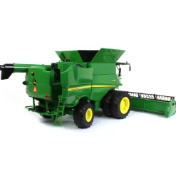 1/16 Big Farm John Deere S690 Combine with 12 Row Corn Head and Grain Head