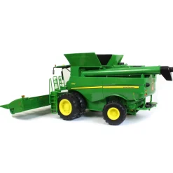 1/16 Big Farm John Deere S690 Combine with 12 Row Corn Head and Grain Head